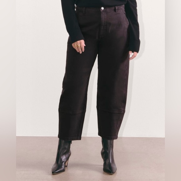 Everlane Pants - Everlane The Utility Barrel Pant Black Organic Cotton High Rise NWT